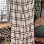 ASOS Brown & Cream Plaid High Waist Trouser Pants Photo 1