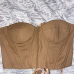 SheIn Tan Lace Up Corset Top Photo 1