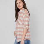 BKE lace up plaid button down size xs Photo 1