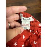 Madewell  Red Pajama Shorts Pjs Llama Rama White Bootie Comfy Cozy Boho Size M Photo 3