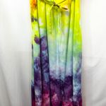 Tie Dye Medium Maxi Dress Handmade Rainbow Eyelet Hem Sleeveless Vacation 1760 Pink Photo 13