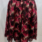 Alfani  pink brown tan and black abstract print flowy midi skirt size medium Photo 0