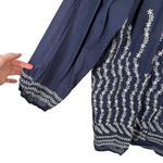 Gretchen Scott  Blue Floral Embroidered Peasant Blouse Preppy Womens Size XL Photo 1