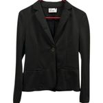 La Bijou Black Tee Stretch Fabric One Button Faux Pocket Blazer Jacket Womens S Photo 3