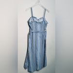 Thakoon Blue White Stripe Tie Waist Midi Dress Women's Size 6 Photo 9
