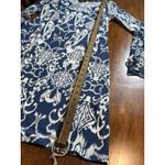 MSK Blue Floral Long Bell Sleeve Dress Medium Work Office Party M Photo 6