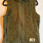 The North Face  Furry Fleece Vest Green Zip Up Size M Photo 0