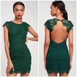 Lulu's Green Backless Sheath Dress with Cap Sleeves Photo 1