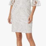 Adrianna Papell Mother of the Bride Bell Sleeve Embroidered Sequin Dress Size 6 Photo 0