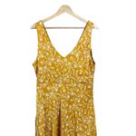JustFab  Dress Yellow Floral Satin Y2K Maxi VNeck Wedding Beach Summer XL Photo 3