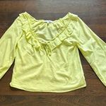 Love, Whit by Whitney Port Citron Ruffle Blouse XS Green Photo 3
