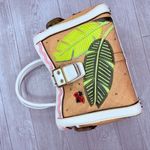 Coach Vintage rare  Straw ladybug leaf tote bag purse rhinestone handbag summer Photo 12