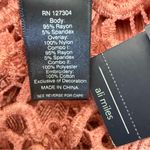 Ali Miles Embroidered Top Size Medium Sequin Sheer Lace Crochet Assymetrical NWT Orange Photo 6