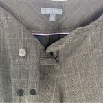Ann Taylor Wool Glen Plaid Low Rise Cropped Cuffed Trouser Size 6 Taupe Plaid Photo 7