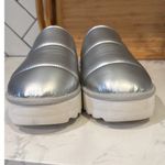 Maeve Anthropologie  Puffy Platform Slipper Shoes Silver Size Large 10/11 casual Photo 4