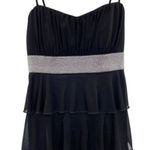 Y2K Black Babydoll Slip Dress Tiered Ruffle Black Size L Photo 3