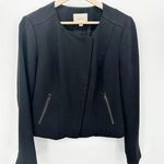 Loft Ann Taylor  Women's Black Zip Up Long Sleeve Blazer Jacket Front Zipper 6 4 Photo 0