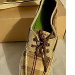 SPERRY TOPSIDER Boat Shoes Plaid Fabric Brown Multi Women's US 8 Photo 1