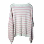 Edikted NEW  Aerin Oversize Stripe Cotton Sweater Pink and Cream Size XL Photo 4