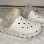 Skechers Foamies ArchFit Clogs Womens White Sz 10 Fuzzy Lined Comfort Slides EUC Photo 2