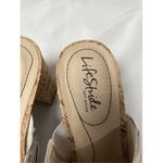 Life Stride Womens Laguna Peep Toe Slip On Heels 9W Blue & Beige Photo 9