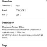 Forever 21 Drape Neck Sleeveless Top Champagne Tan Shimmery Shirt Womens Small Photo 9