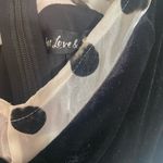 For Love & Lemons  Black Velvet Mini Dress with Polka Dot Sleeves Photo 6