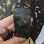 Guess Black Floral Lace Knit Crochet Long Sleeve Cropped Blouse Size Small Photo 7