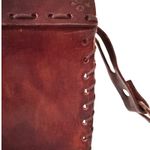 True Vintage 60's Hand Tooled Stitched Leather Crossbody Western Boho Saddle Bag Brown Photo 4