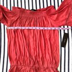 Lulus  With Feeling Coral Red Off The Shoulder Romper XS Photo 6