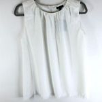 NWT ATM Chalk White Sleeveless Round Neck Raw Edge Hem Blouse Top Size Small Photo 0