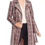AQUA  Snake Print Faux-Leather Trench Coat Photo 0