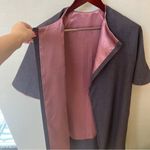 Opera Coat 1960s Wool custom Cape/overcoat,purple contrast satin purple lining Size L Photo 2