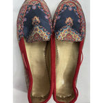 Womans Slip On Oriental Flat Shoes 10 Red Photo 4