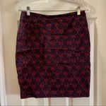 Loft  Purple/Pink Print Cotton Aline Pencil Skirt 6 Photo 0