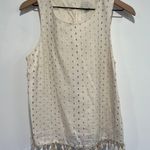 A New Day Cream & Gold Sleeveless Tassel Tank Top Size Medium Photo 0