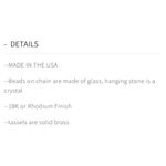 Jessica Elliot Jessica‎ Elliott | Long White Beaded Tassel Necklace With Green Bead Photo 5