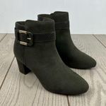 Karen Scott Women's Ivyy Mixed-Media Buckle Booties 7W Olive Green $70 Photo 0
