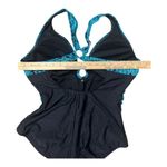 Venus Black Turquoise Print One-Piece Swimsuit Cross Strap Womens Plus Size 18 Photo 3