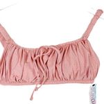 NWT Sundazed Ledia Metallic Shirred Bikini Top Rosegold Pink Size 34B/C Cup NEW Photo 1