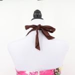 City Triangles Pink Floral Halter Dress Rockabilly 50s Pinup Belted Retro Size 5 Photo 10