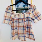 Alexander Jordan Blouse Cream/Multi Plaid, sz M Red Size M Photo 0