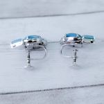 Vintage Screw On Earrings Bright Blue Really Pretty Regal Photo 3