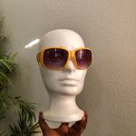 Y2K Large Chunky Baddie Yellow purple silver rhinestone studded sunglasses “not coach” monogram “C” #streetwear #grunge #gothic #retro Gold Photo 6