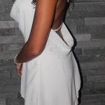 white open back cowl neck mini dress Photo 3