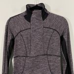Lululemon Women's Heathered Black Herringbone Baselayer Half Zip Pullover Size 4 Photo 1