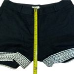 Kate Spade  NY Black Linen White Geometric Embroidered Lining Shorts sz US 2 NEW Photo 9