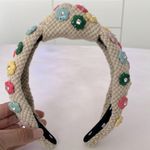 Lele Sadoughi Daphne Flower Charm Headband Rainbow Vintage Photo 7