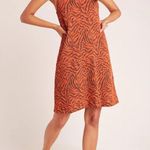Anthropologie Brigitte Jacquard Orange Tiger Print Shift Mock Neck Dress XL Photo 0