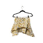 Mother The Ruffle Dyed Denim Skirt Floral Leopard Size 27 New‎ with Tags Yellow Photo 5